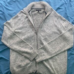 Banana Republic Men's Zip-Up Gray Sweater